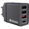 Image de Verbatim CHR-30EU1 USB-oplader 30 W 3x USB-A, 1x USB-C USB PD, QC 3.0, USB PD 3.0 Zwart