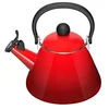 Image de Le Creuset Bouilloire Kone Pour Cuisinière avec Sifflement, Acier Émaillé, 1.6 L, Cerise, 92000200060000