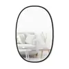 Image de Umbra Hub Miroir Mural Oval Avec Cadre En Caoutchouc Pour Salon, Salle De Bain, Chambre, Entrée et Bien Plus Encore, Noir, 61x91cm