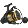 Image de PENN Battle® IV Spinning Reel, Zoutwater visser Zeevis Kunstaas Aas, Bass, Pollack, Kabeljauw, Makreel, Wrasse, Aluminium Robuust Ambidexter 6000 Hoge Snelheid Reel Maat 6.2:1 Zwart, Goud Rook