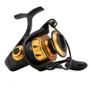 Image de PENN Spinfisher VI Moulinet de pêche spinning côtière HT-100 avec frein avant max. 6,8 kg, corps de moulinet et bobine entièrement en métal, 3500, Noir doré