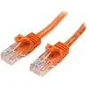 Image de StarTech.com Câble de raccordement Cat5e orange de 0,5 m avec connecteurs RJ45 sans accroc   Câble Ethernet court   Câble UTP Cat 5e Cat 5e (45PAT50CMOR)