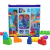 Image de MEGA BLOKS Fisher-Price DCH63 Jouet en bloc pour tout-petits, grand sac de construction avec 80 pièces et rangement, bleu, idées cadeaux pour enfants à partir de 1 an