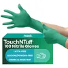 Image de Ansell TouchNTuff 92-605 Gants Jetables en Nitrile, Non Poudrés, Haute Protection Chimique et Mécanique, Contact Alimentaire, Sécurité Industrielle, Sans Latex, Vert, Taille XL (100 Gants)