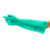Image de Ansell AlphaTec 37-185 Gants Protection Chimique en Nitrile, Gant Impérméable Très Résistant Liquides et Solvants, EPI Homme Femme, Réutilisable, Vert, Taille XL (1 Paire)