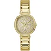 Image de Guess US Montre analogique dorée pour femme Motif floral, Doré/doré/champagne, LILY