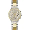 Image de Guess Moonlight GW0320L7 Montre pour femme avec affichage de la date, bracelet bicolore en acier inoxydable, verre minéral, cadran bicolore, 3 bars, diamètre du boîtier : 36 mm