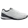 Image de Wilson Rush Comp LTR Chaussures de tennis unisexes, blanches, ébène, taille 42 2/3 EU, Blanc et blanc ébène, 42.5 EU