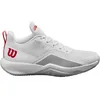 Image de Wilson Chaussures de tennis Rush Pro Lite pour femme, blanc/bleu perle, rouge, pointure 39, Blanc Perle Bleu Wilson Rouge, 39 EU