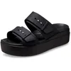 Image de Crocs Brooklyn Buckle Low Wedge, Plate-forme Femme, Noir, 37/38 EU
