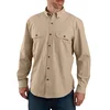 Image de Carhartt Chemise ample à manches longues en chambray pour homme, coupe ample, poids moyen, bouton utilitaire, Chambray brun foncé, L