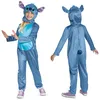 Image de Lilo & Stitch - Déguisement Enfant Stitch avec Combinaison Bleue et Capuche - Taille M (7-8 Ans) - Licence Officielle Disney - Costume Lilo & Stitch pour Halloween, Carnaval ou Fête Déguisée