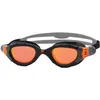 Image de Zoggs Predator Flex Lunettes de natation en titane, protection UV, sangles de natation à réglage rapide, verres anti-buée pour adultes, 3D Flex Ultra Fit, gris/noir/orange miroir   Coupe plus petite
