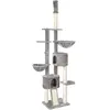 Image de FEANDREA Arbre à chat, griffoir, plafond haut, 2,4-2,6 m, gris clair PCT110W01