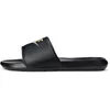 Image de NIKE NIKE W VICTORI ONE SLIDE PRINT Women, girls. Baskets, Noir (Black Metallic Gold Black), 41 EU