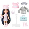 Image de Barbie Petite Poupée Mini Extra Cool Voyage Articulée avec Tenue D Hiver Robe Imprimée Pastel Et Doudoune Argentée, 14 Cm, Accessoires Inclus, Jouet Enfant, A Partir De 3 Ans, HPB20