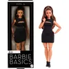 Image de Barbie Mattel Basics Model 05 Poupée collector avec cheveux bruns, mini robe noire et talons, mode universelle, corps incurvé articulé et tête de poupée interchangeable, JBH73