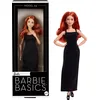 Image de Barbie Barbie Essentiels Poupée de collection modèle 04 avec cheveux roux bouclés, petite robe noire et bottes, tenue à coupe universelle, poupée articulée morphologie petit gabarit, JBH74