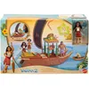 Image de Mattel Disney Océanie 2 Le canoë des aventures de Vaiana, jeu de jeu avec canoë flottant, mini poupée Vaiana, 1 personnage ami, 6 zones de jeu et 10 accessoires, 2 jouets, JBT78