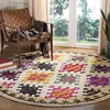 Image de Safavieh Tapis Boho Chic pour salon, salle à manger, chambre à coucher - Collection Monaco - Poils courts, ivoire et multicolore - 122 x 122 cm