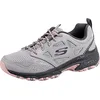 Image de Skechers Femme Trekking Shoes, Maille en Cuir Gris avec Bordure Rose, 37 EU