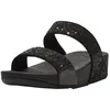 Image de FitFlop Sandales d'été Lulu à paillettes pour femme   Légères et confortables avec soutien naturel de la voûte plantaire, Noir, 41 EU
