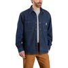 Image de Carhartt T-shirt pour homme coupe décontractée en denim, doublure en polaire, bouton, Glacier, S