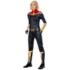 Image de Rubies Costume Captain Marvel pour femme   Combinaison et 2 gants   Officiel Marvel pour carnaval, Noël, anniversaire, fête et Halloween Taille L (44-46 EU)