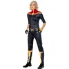 Image de Rubies Costume Capitaine Marvel pour femme, Jumpsuit et 2 gants, Officiel Marvel pour Carnaval, Noël, Anniversaire, Fêtes et Halloween.