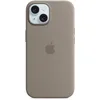 Image de Apple Coque en silicone avec MagSafe pour iPhone 15 - Argile        