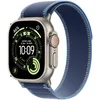 Image de Apple Watch Ultra 3 [GPS + Cellular 49 mm] Montre connectée course à pied et multisport avec boîtier titane Naturel et Boucle Trail Bleu/bleu vif. Communications satellite, suivi santé et activité