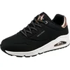 Image de Skechers Uno Shimmer Away Femme Baskets, Garniture en cuir Durabuck noir et or rose, 40 EU