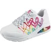 Image de Skechers Baskets Uno-Bright Air pour femme, Wht Duraleather Bordure imprimée coeur multicolore, 41 EU