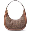 Image de Michael Kors Crescent Shoulder Bag In Signature Brown Logo Print Size: OS | Shoulder Bags Outlet | Dames | Bruin