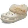Image de Crocs Unisex Furever Crush Bone Men's 8, Women's 10 Medium