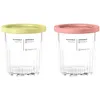 Image de Ninja Creami Deluxe Ice Cream Tubs, 2 Pack, Compatible with Creami Deluxe Ice Cream Maker, Genuine Ninja Accessory, BPA-Free & Dishwasher Safe, Colour Lids, 500ml Clear/Coral/Yellow, XSKPNTLD2EUUK