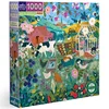 Image de eeBoo 1000 pièces   Le bocage Anglais Carton recyclé-Puzzle Adulte de qualité supérieure-PZTEHG, Green, Brown, Red