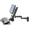 Image de Ergotron Combo Arm Serie 200 Wandbeugel voor monitor Aantal monteerbare displays: 1 Display(s) 25,4 cm (10) - 61 cm (24) Zwart Toetsenbordhouder,...