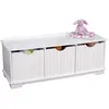 Image de KidKraft Banc de Rangement Nantucket Blanc en Bois pour Jouets d'enfants avec 3 Paniers de Rangement, Meuble de Rangement avec 3 Bacs, Meubles de Chambre d'enfant, 14564