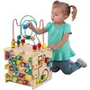 Image de KidKraft 63298 Deluxe Cube d'activité en bois - Labyrinthe de perles pour bébés et enfants pour apprendre à connaître les couleurs, les formes, les lettres et les chiffres