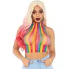 Image de Leg Avenue Rainbow Net Babydoll, Multicolor, O/S Femme, Multicolor