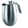 Image de Bodum - 1308-16 - Columbia - Cafetière à Piston Isotherme 8 Tasses - Double Paroi Inox - 1.0 L - Brillant