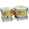 Image de LP Latin Percussion Matador Bongos en bois 7 1/4' + 8 5/8' Naturel Chromé/Beige