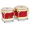 Image de LP Latin Percussion Matador Bongos en bois 7 1/4' + 8 5/8' Doré/Rouge