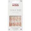 Image de KISS Voguish Fantasy Lot de 28 faux ongles pressés avec colle à ongles, 4 Wheel Drive, nude clair, forme de cercueil de longueur moyenne, contient 28 ongles, 2 g de colle, 1 bâtonnet de manucure, 1