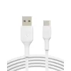 Image de Belkin BoostCharge câble USB-C, câble de recharge USB-C vers USB-A, câble Type-C pour iPhone 15, Plus, Pro, Max, Samsung Galaxy S24, iPad Pro, Google Pixel, etc., 1 m, blanc