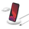 Image de Belkin Chargeur à induction BoostCharge Stand 15 W (chargeur sans fil Qi rapide pour iPhone, Samsung, Pixel etc.) - Blanc