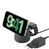 Image de Belkin BoostCharge Pro Station de Recharge 2-en-1 avec Qi2, 15 W, Compatible MagSafe, pour iPhone 17, iPhone Air, Pixelsnap, Apple Watch, AirPods, Adaptateur secteur inclus - Noir