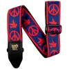 Image de Ernie Ball Bracelet jacquard rouge et bleu avec inscription « Peace Love »