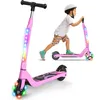 Image de SISIGAD Trotinette Electrique Enfant 6-8-10-12 Ans Electric Scooter Enfant 5.3 Pouces avec Lumière LED Colorée & 3 Hauteurs Ajustables, Scooter Électrique Enfant Charge Max 70 Kg, Vitesse Max 10 Km/h